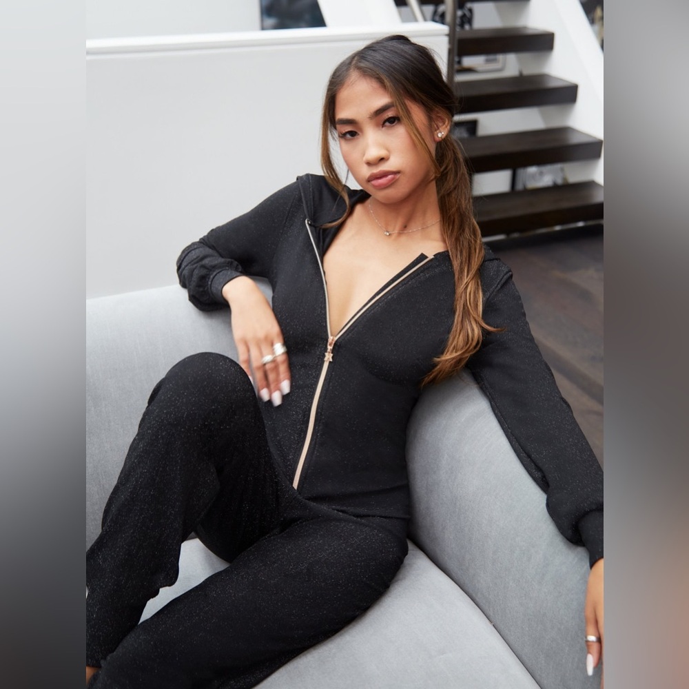 Savage x Fenty Sleep & Shine Hooded Onesie Black Caviar XL